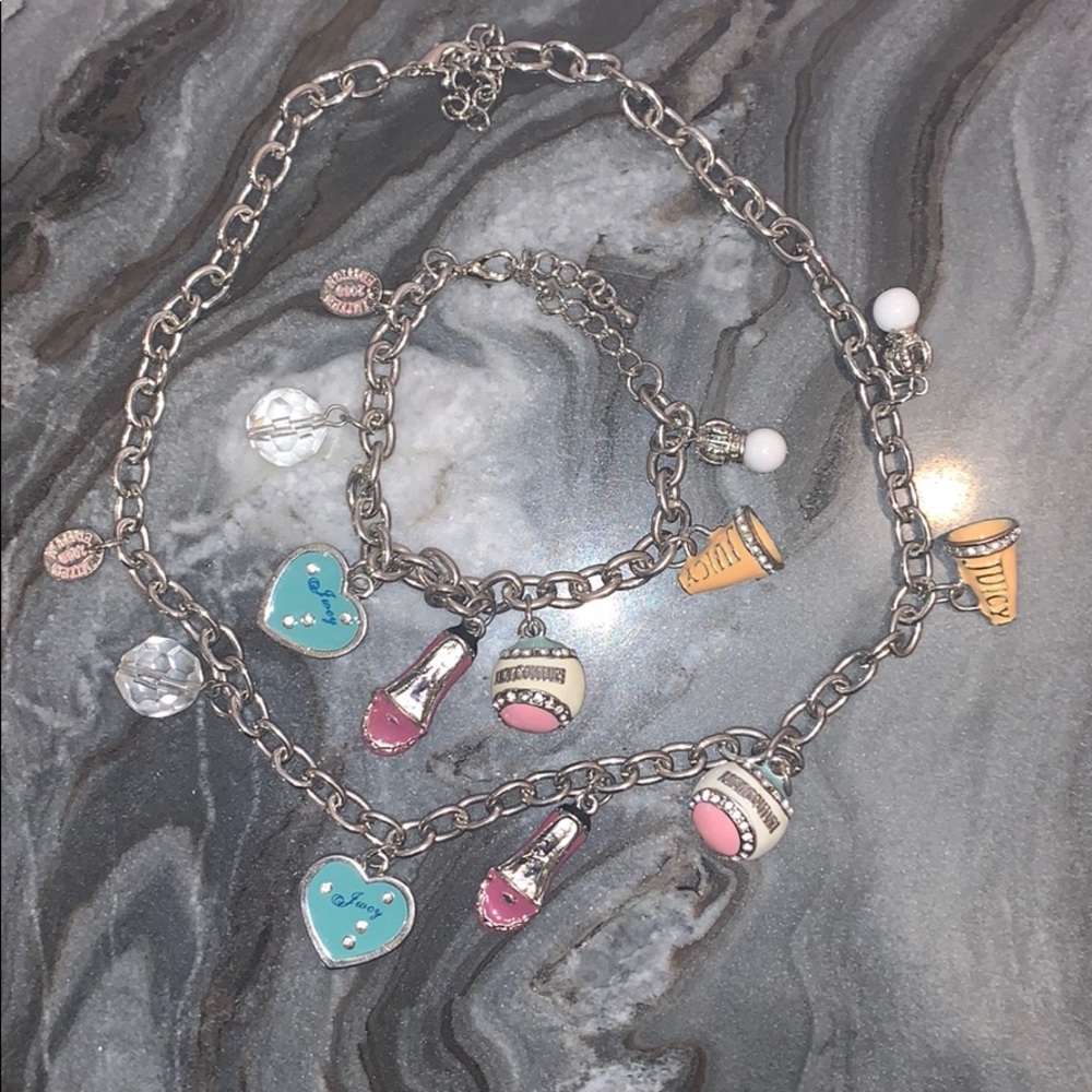 JUICY COUTURE matching charm necklace and bracelet